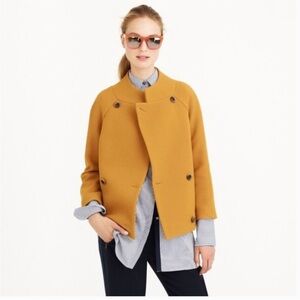J. Crew • Double Cloth Yellow Mustard Double-Breasted Wool Coat